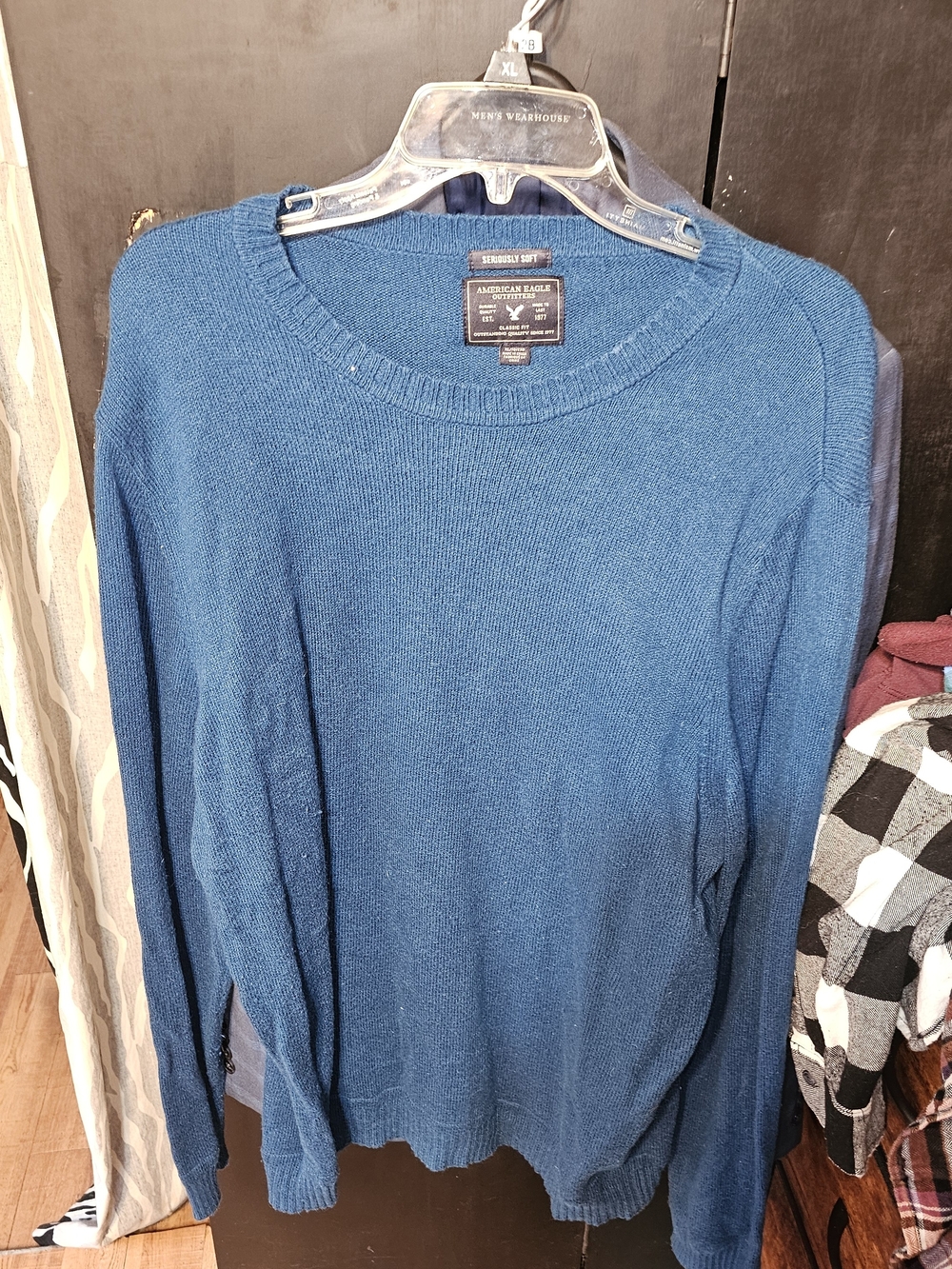 ❤️EUC American Eagle Outfitters Men’s Teal-Blue Crewneck Sweater